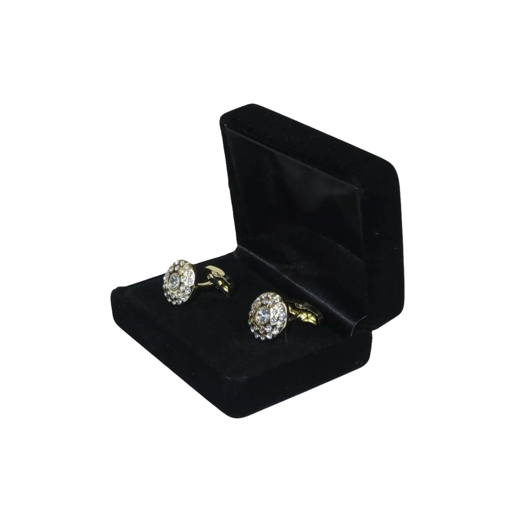 Men J.Valintin Cufflinks by Vitorofolo for French Cuff Shirt V39 - 57 Crystal Gold - J.Valintin Men's Wear Legend - 111341