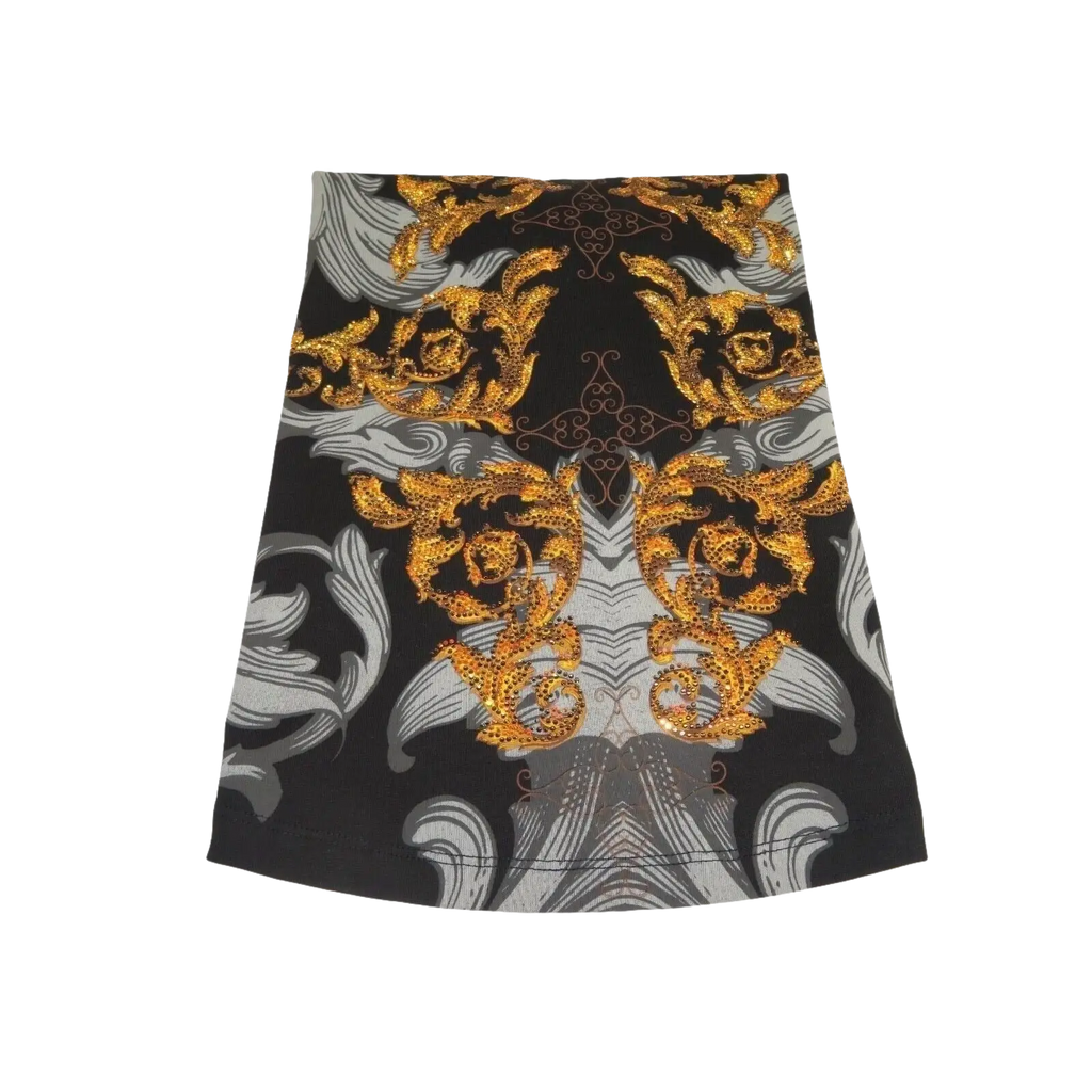 Men LAVERITA European Fashion Crew Shirt Rhine Cross Floral 93370 Black - J.Valintin Men's Wear Legend - 99951