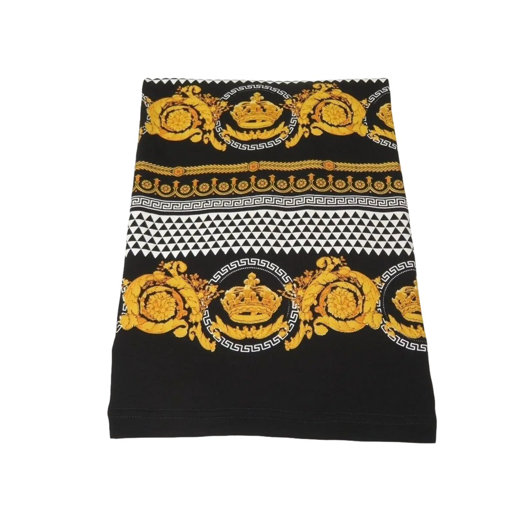 Men LAVERITA European Fashion Crew Shirt Rhine Stones Crown Floral 12087 Black - J.Valintin Men's Wear Legend - 99897