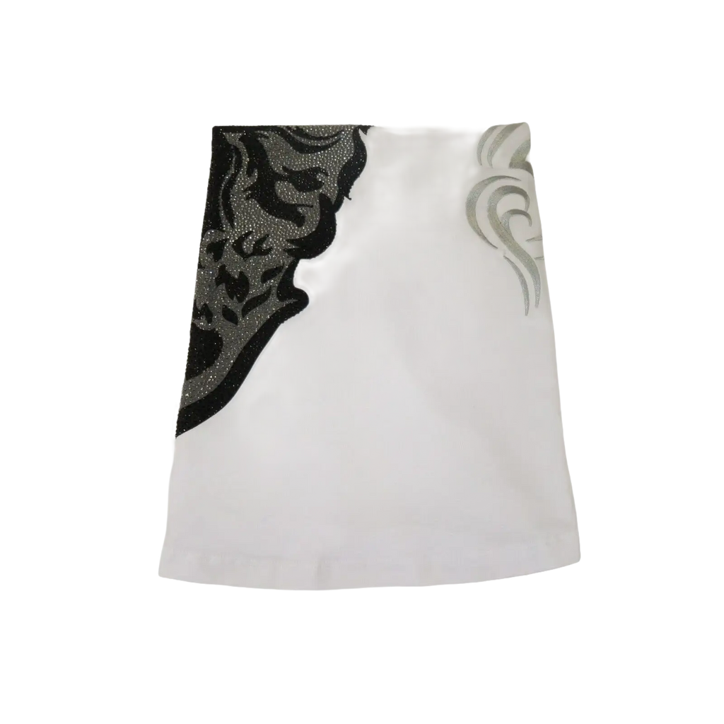 Men LAVERITA European Fashion Crew Shirt Rhine Stones Medusa 94491 White - J.Valintin Men's Wear Legend - 99993