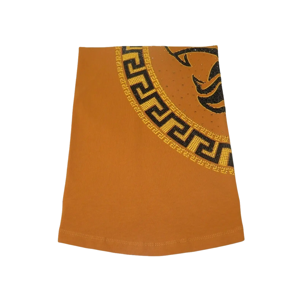 Men LAVERITA European Fashion Crew Shirt Short Sleeve Lion Medallion 93265 Camel - J.Valintin Men's Wear Legend - 99969