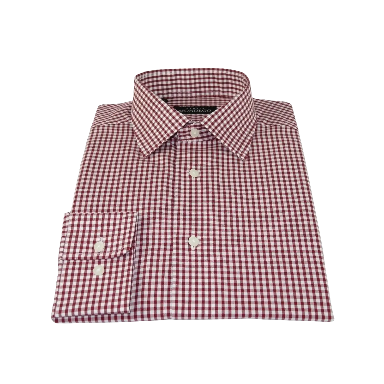 Men Mondego 100% Cotton Dress Sport Classic Business shirt A9100 Red checker box - J.Valintin Men's Wear Legend - 4408