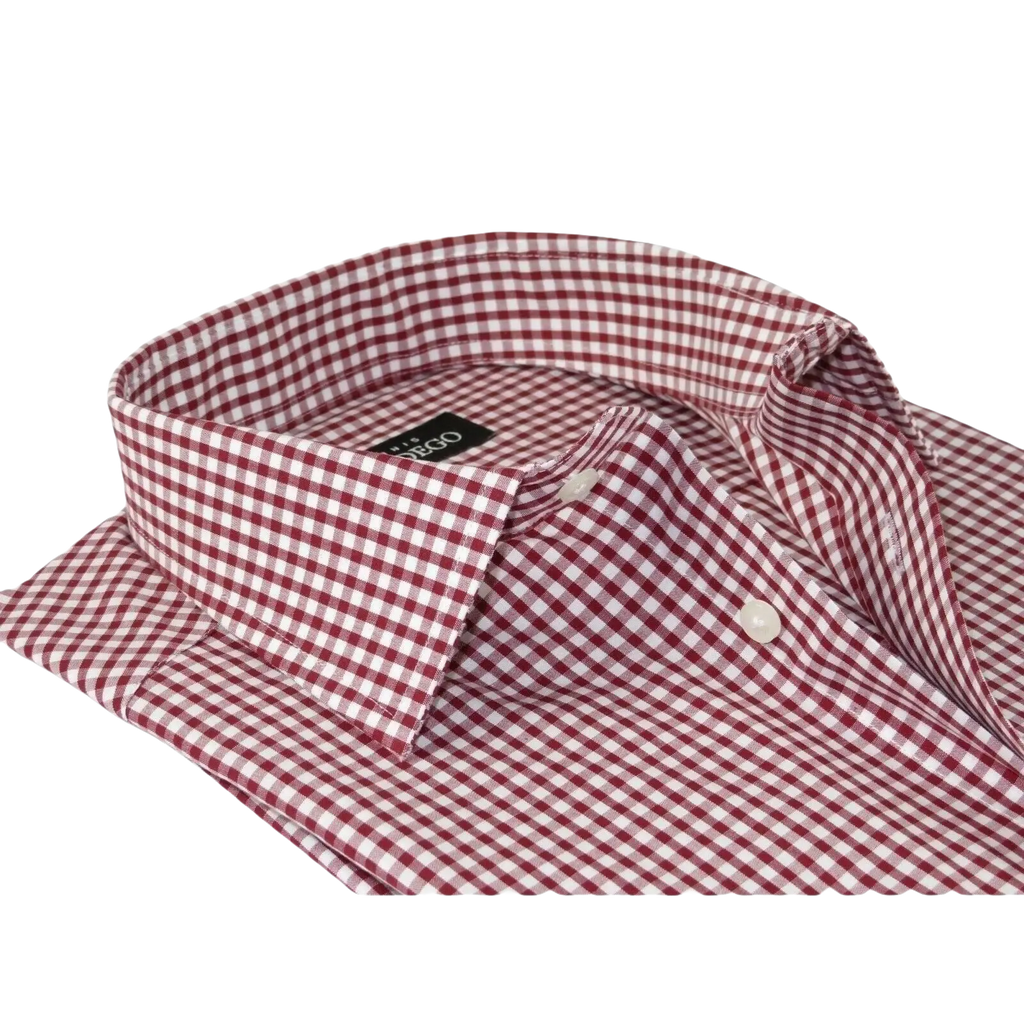 Men Mondego 100% Cotton Dress Sport Classic Business shirt A9100 Red checker box - J.Valintin Men's Wear Legend - 4408