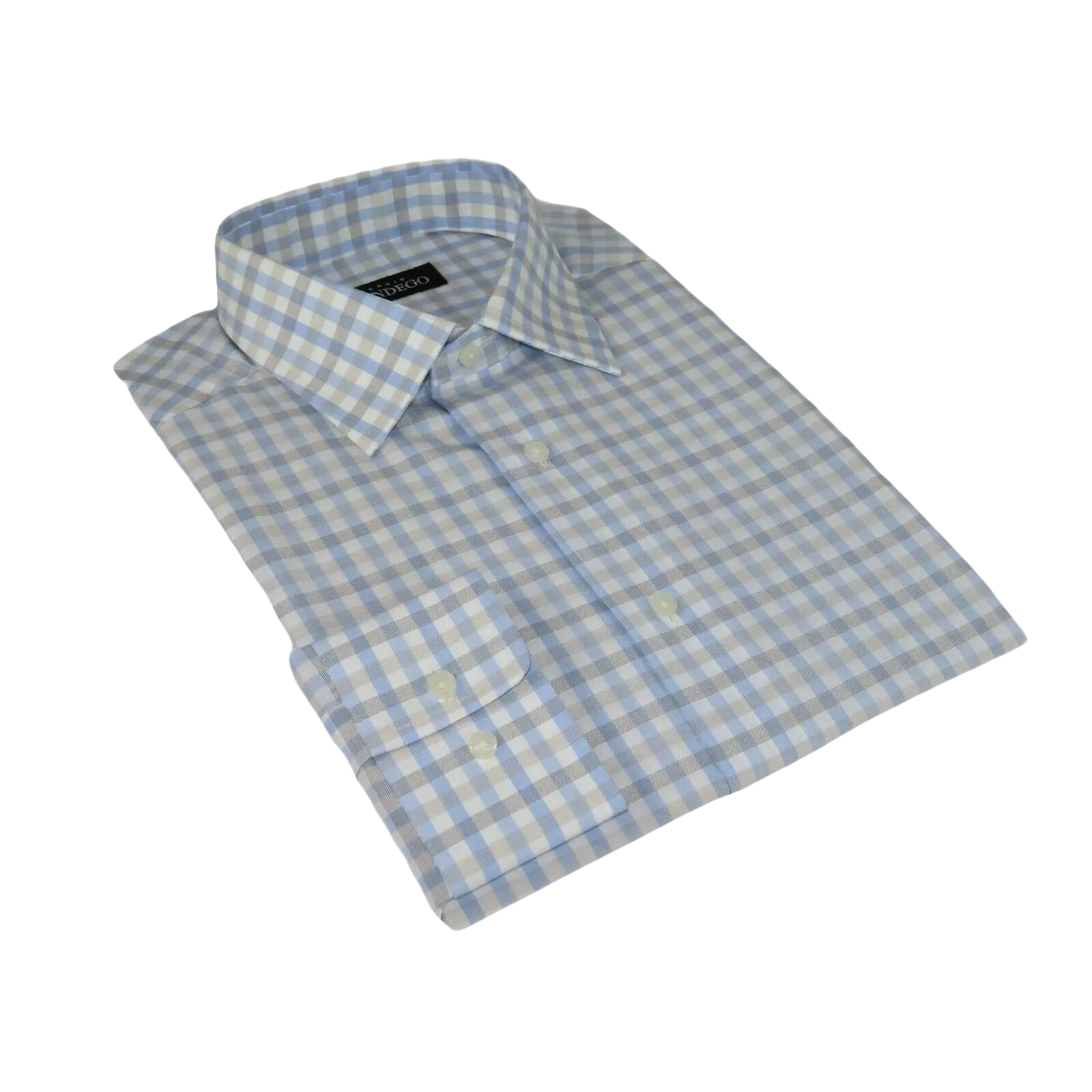 Men Mondego 100% Cotton Dress Sport Classic Business shirt sn100 blue checker - J.Valintin Men's Wear Legend - 4392