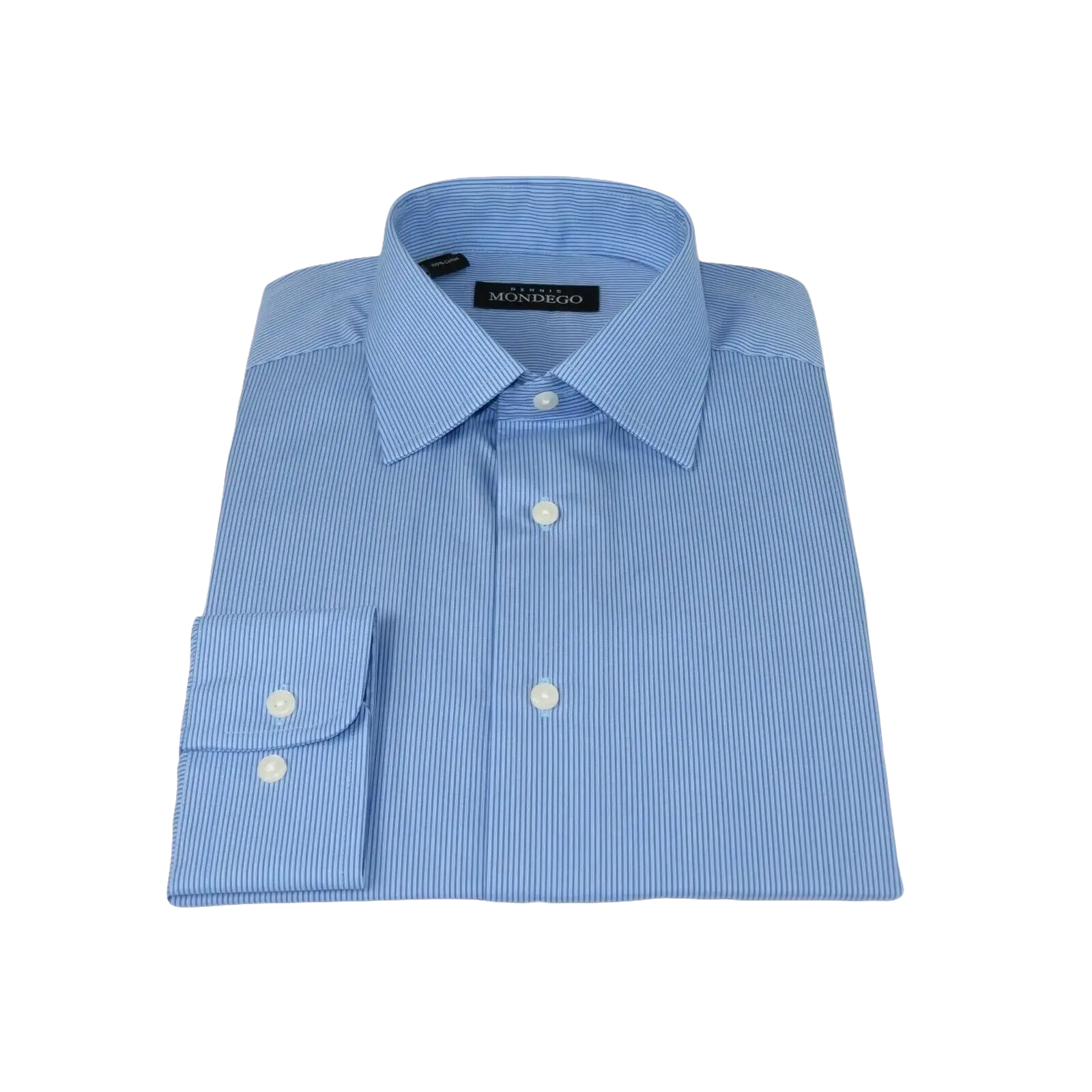 Men Mondego 100% Cotton Dress Sport shirt Regular Modern fit sn6100 Blue Stripe - J.Valintin Men's Wear Legend - 4459