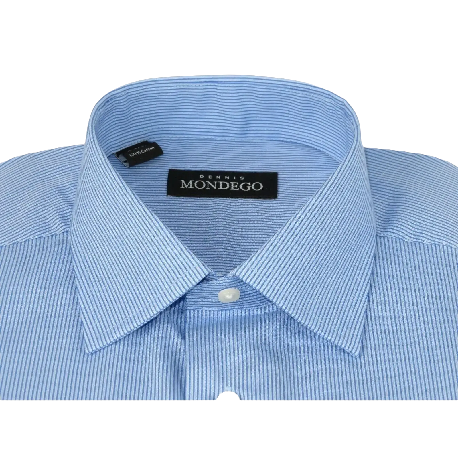 Men Mondego 100% Cotton Dress Sport shirt Regular Modern fit sn6100 Blue Stripe - J.Valintin Men's Wear Legend - 4459