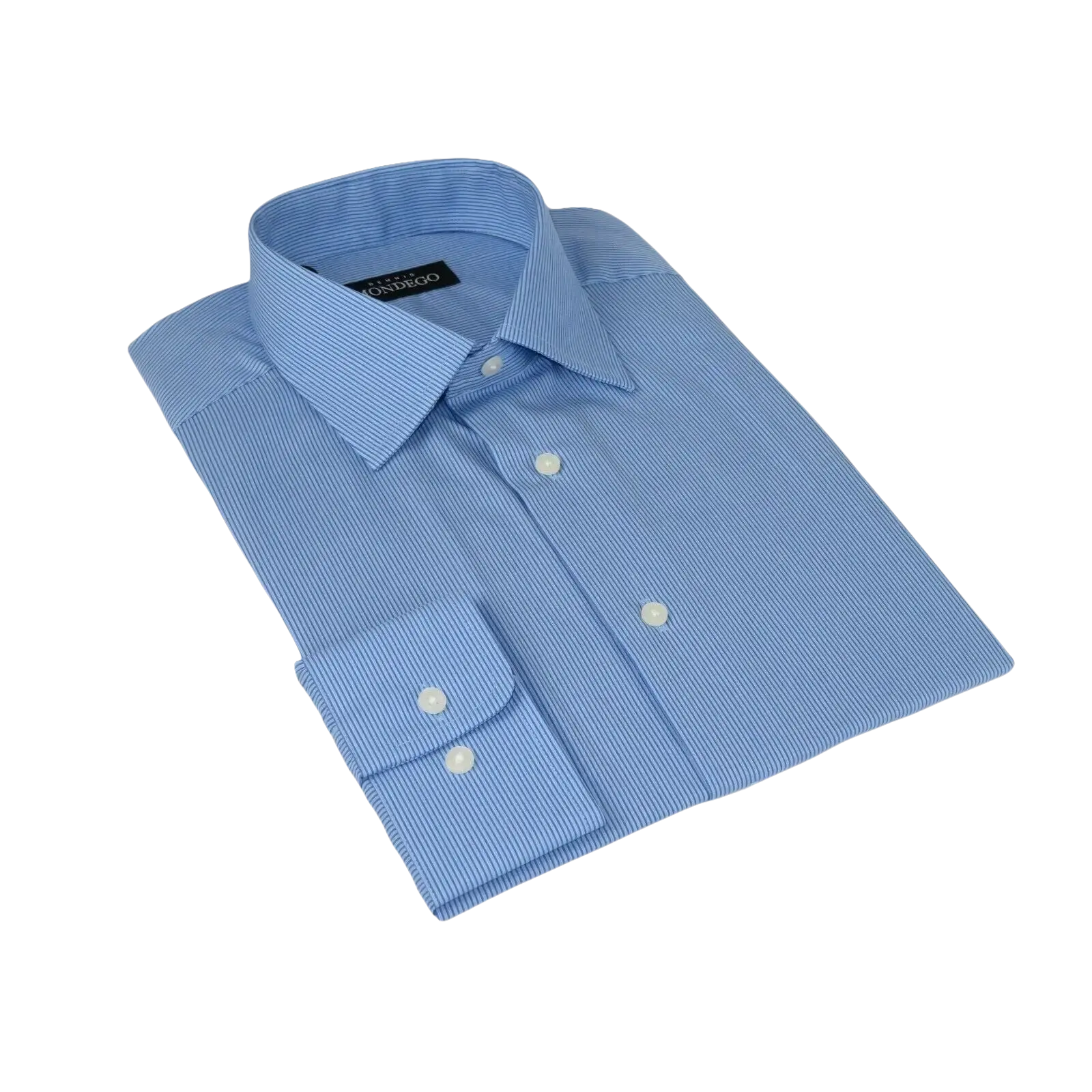 Men Mondego 100% Cotton Dress Sport shirt Regular Modern fit sn6100 Blue Stripe - J.Valintin Men's Wear Legend - 4459