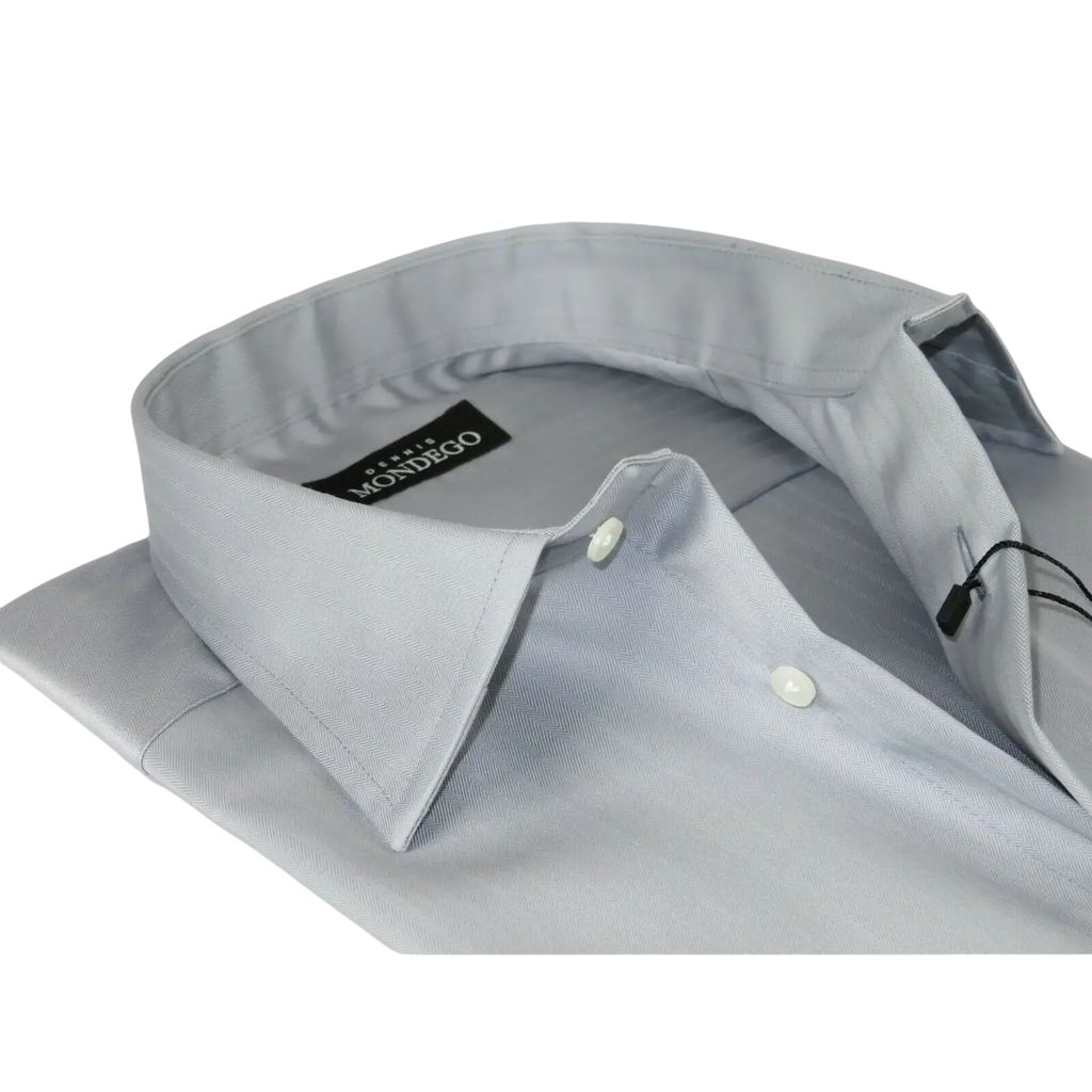 Men Mondego 100% Soft Cotton Dress Business Classic shirt A1300 Gray Herringbone - J.Valintin Men's Wear Legend - 4204