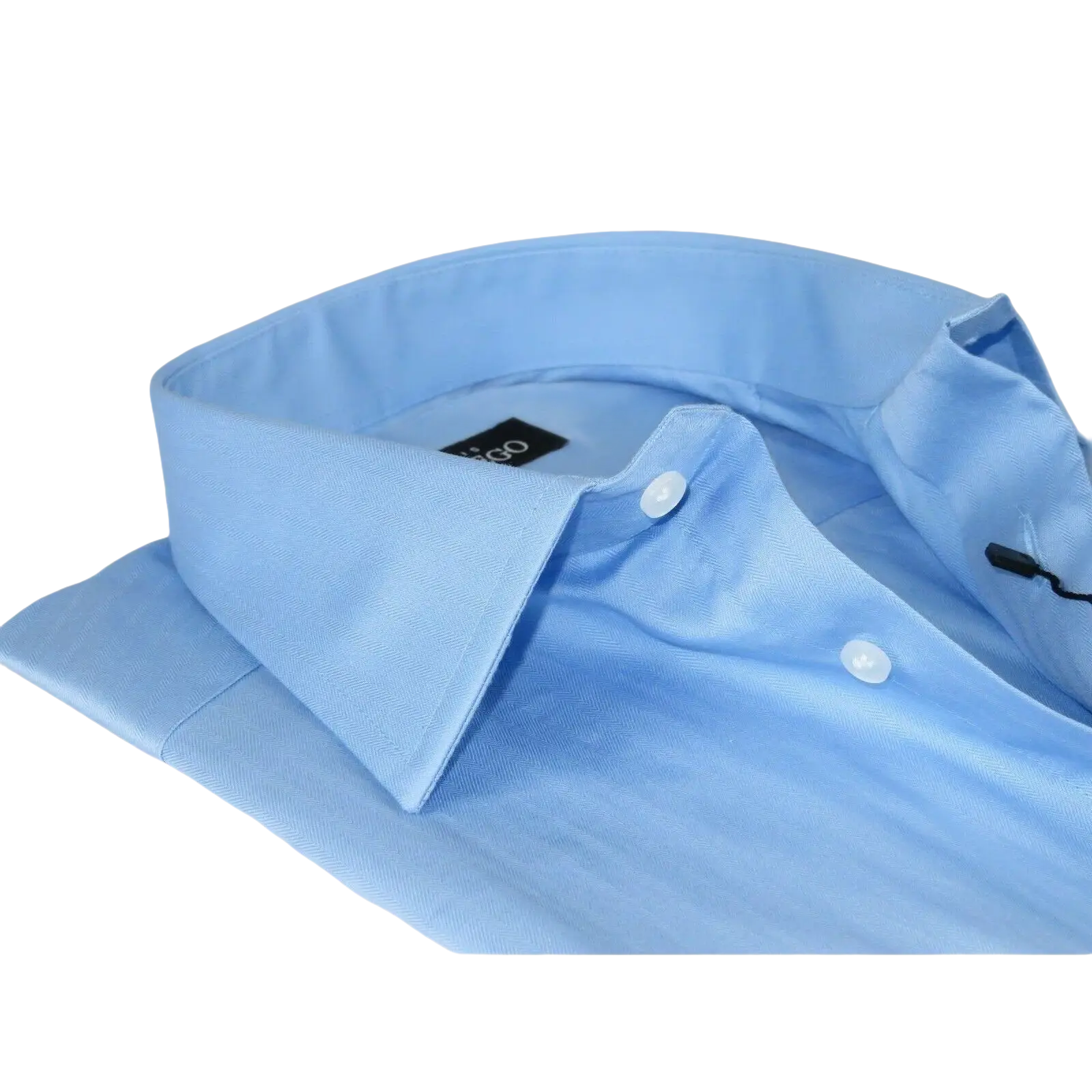 Men Mondego 100% Soft Cotton Dress Business Classic shirt B500 Blue Herringbone - J.Valintin Men's Wear Legend - 4154