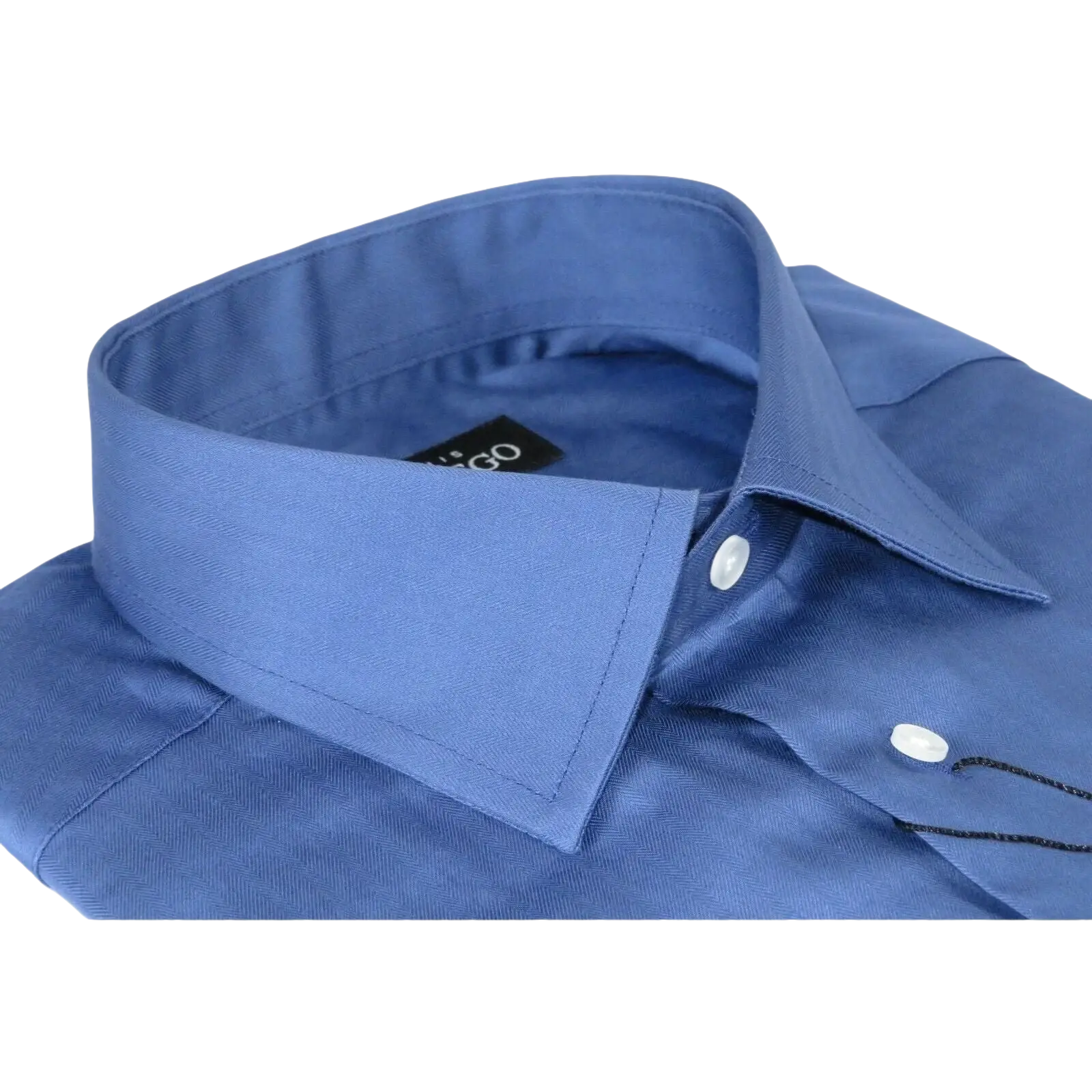 Men Mondego 100% Soft Cotton Dress Business shirt B300 French Blue Herringbone - J.Valintin Men's Wear Legend - 4109