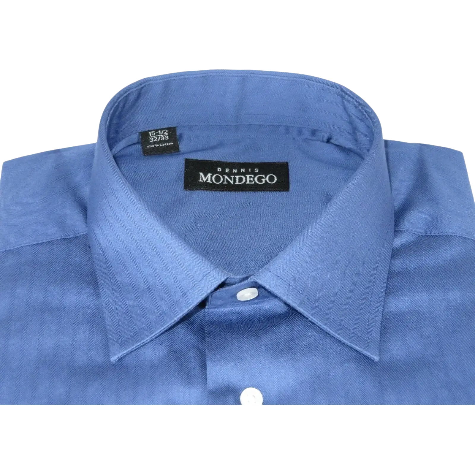 Men Mondego 100% Soft Cotton Dress Business shirt B300 French Blue Herringbone - J.Valintin Men's Wear Legend - 4109