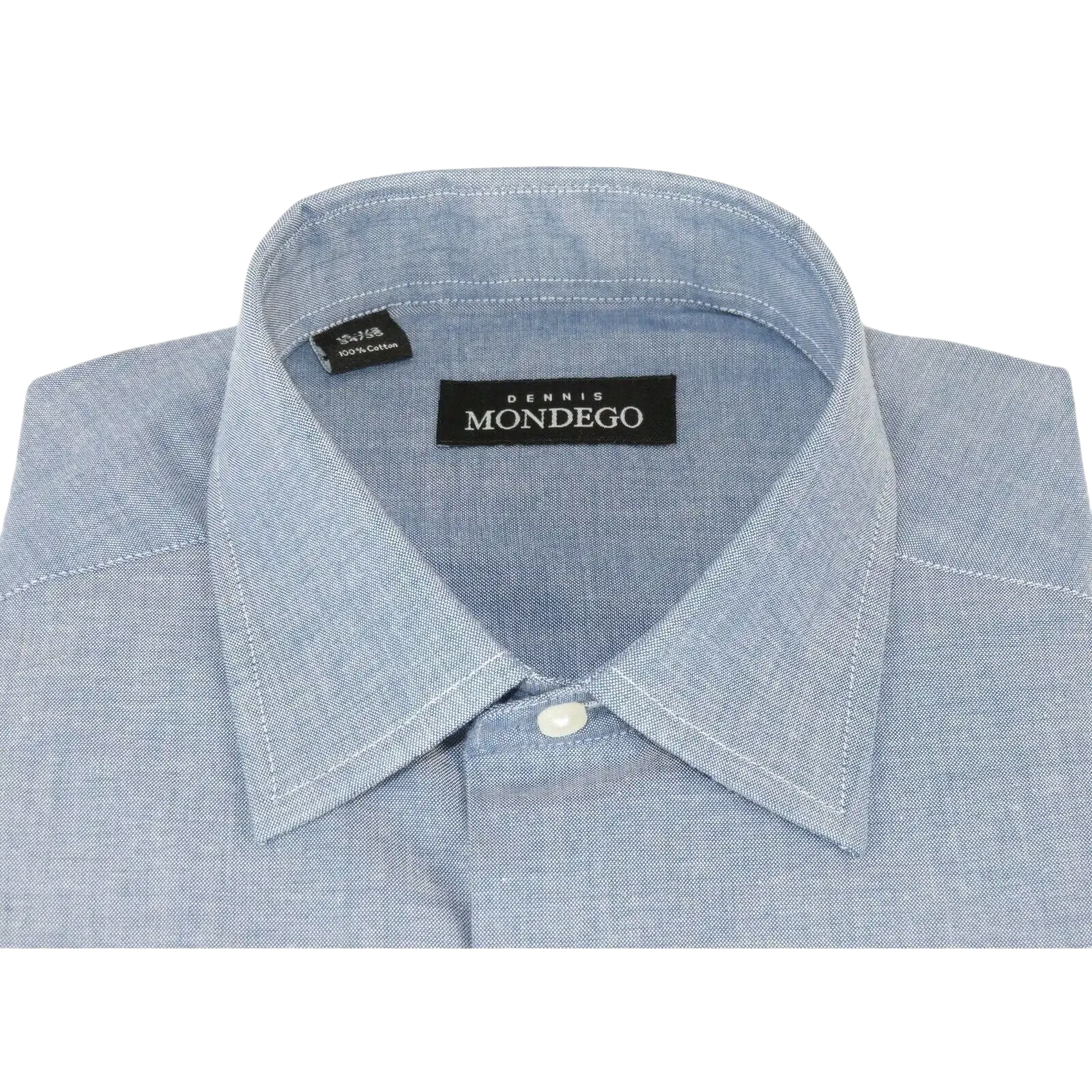 Men Mondego 100% Soft Cotton Dress Classic shirt Long Sleeves sn2200 Denim blue - J.Valintin Men's Wear Legend - 4352