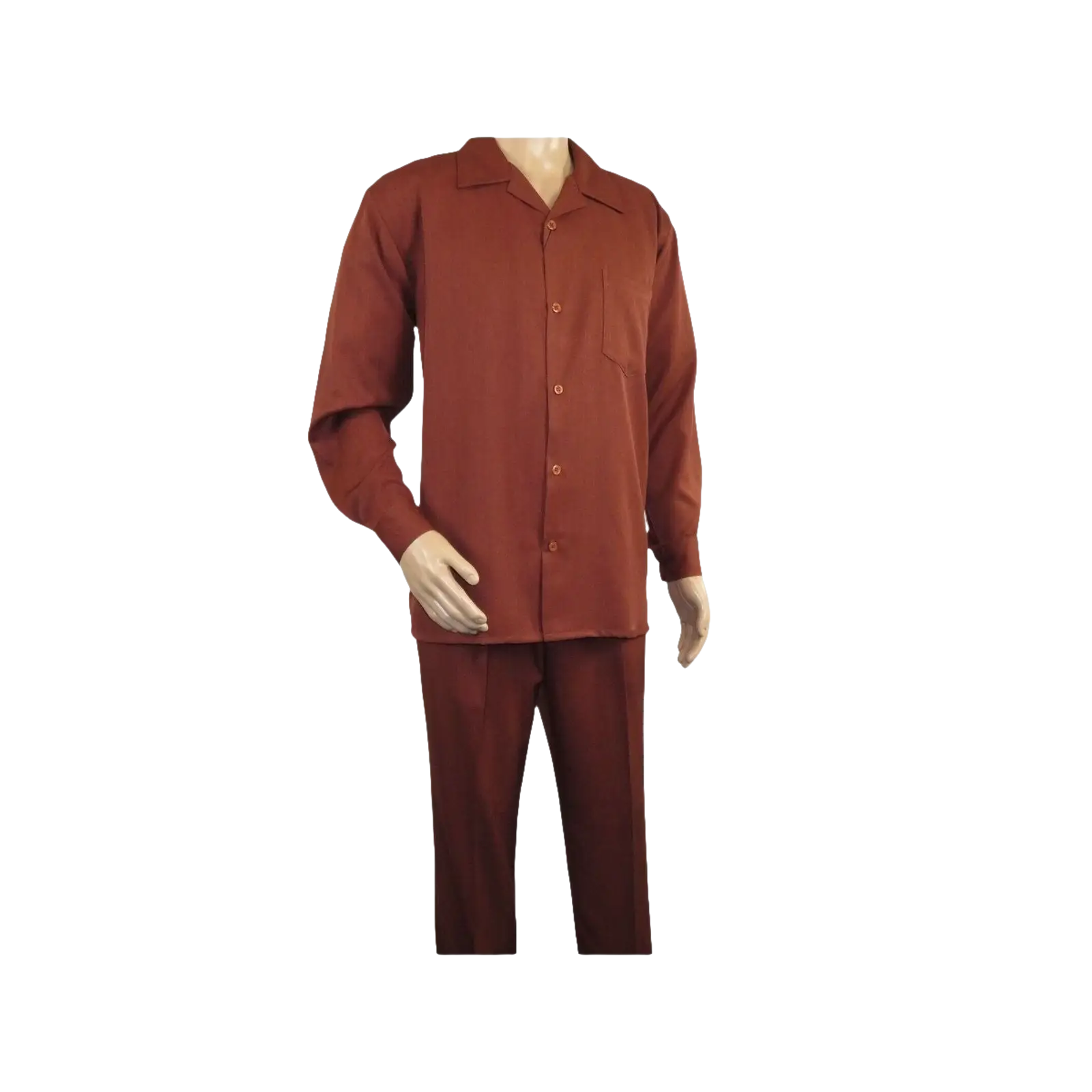 Men MONTIQUE 2pc Set Walking Leisure suit Long Sleeve Set 1641 Cognac Brown - J.Valintin Men's Wear Legend - 80211