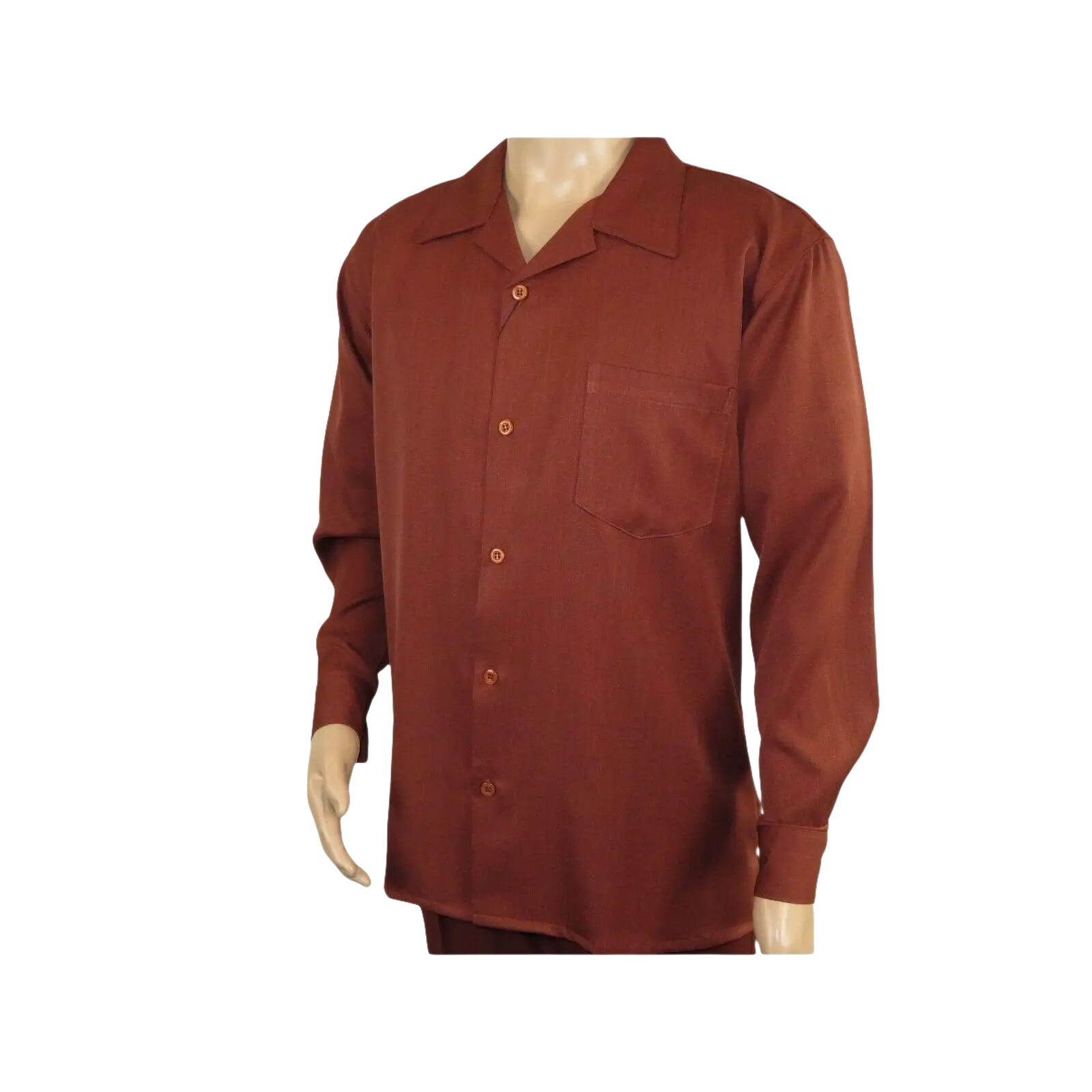 Men MONTIQUE 2pc Set Walking Leisure suit Long Sleeve Set 1641 Cognac Brown - J.Valintin Men's Wear Legend - 80211