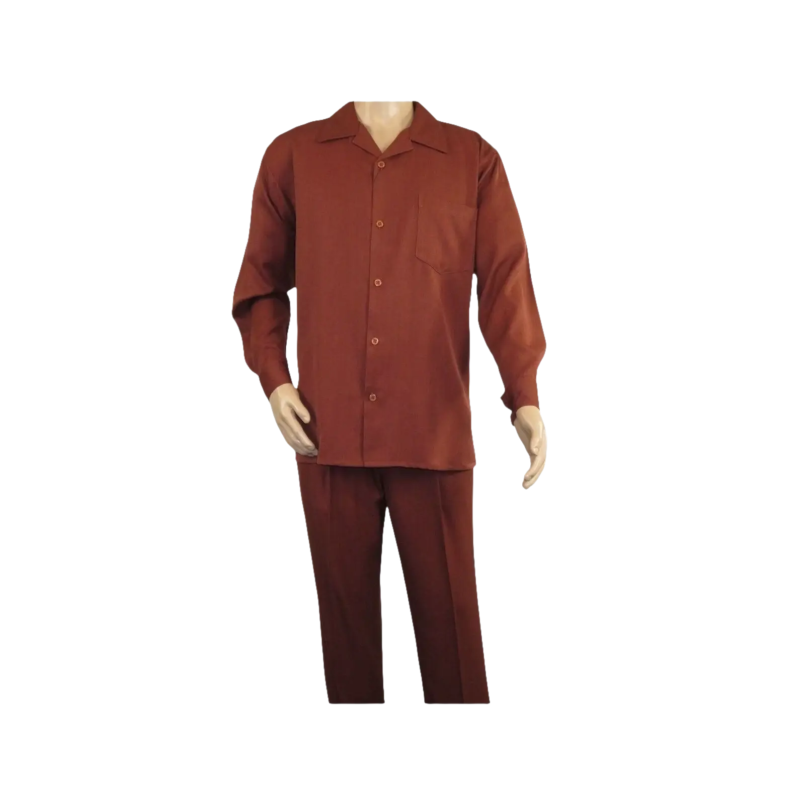 Men MONTIQUE 2pc Set Walking Leisure suit Long Sleeve Set 1641 Cognac Brown - J.Valintin Men's Wear Legend - 80211