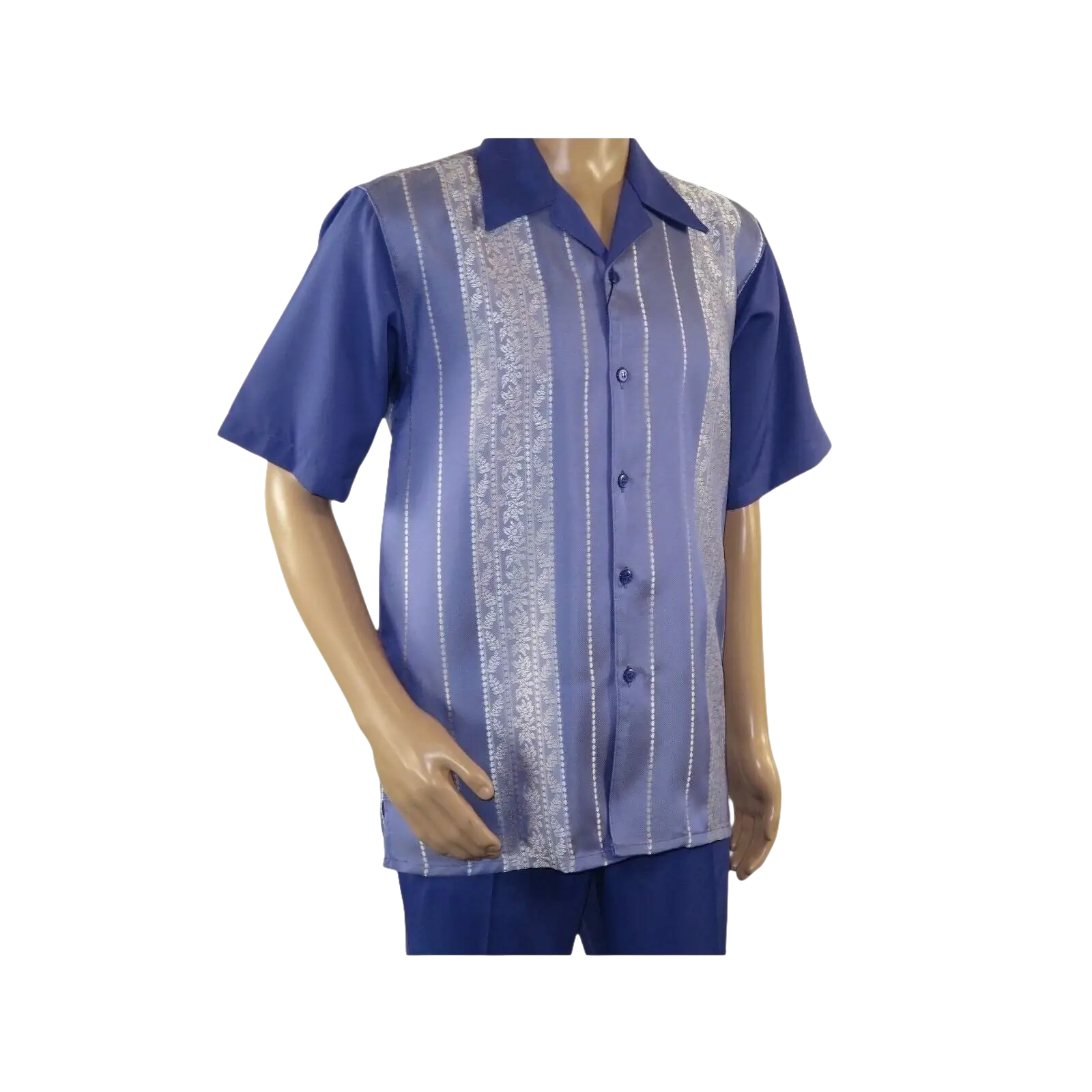 Men MONTIQUE 2pc Walking Leisure Suit Matching Set Short Sleeve 2227 Purple - J.Valintin Men's Wear Legend - 94765