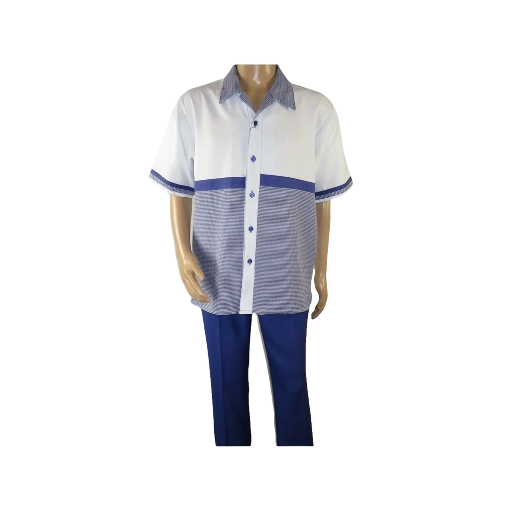 Men MONTIQUE 2pc Walking Leisure Suit Matching Set Short Sleeves 2212 Purple - J.Valintin Men's Wear Legend - 94702