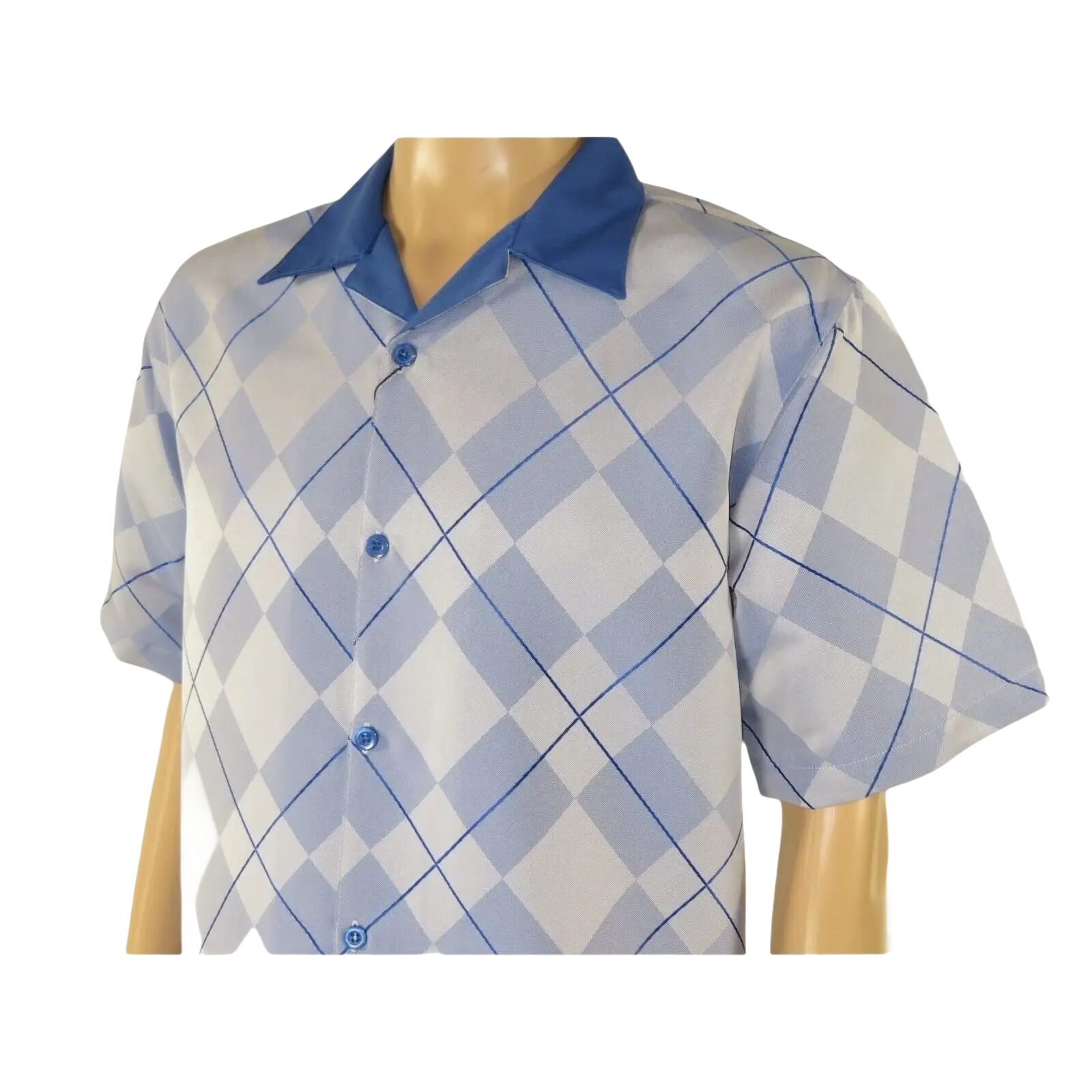 Men MONTIQUE 2pc Walking Leisure Suit Matching Set Short Sleeves 2216 Royal blue - J.Valintin Men's Wear Legend - 95746