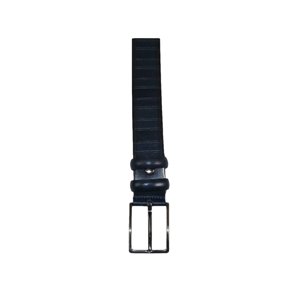 Men Navy Blue Genuine Leather Belt PIERO ROSSI Turkey Soft Full Grain #Navy line - J.Valintin Men's Wear Legend - 97303