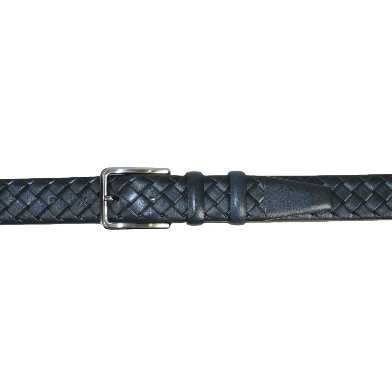 Men Navy Genuine Leather Belt PIERO ROSSI Turkey Soft Full Grain #Navy Woven - J.Valintin Men's Wear Legend - 97329