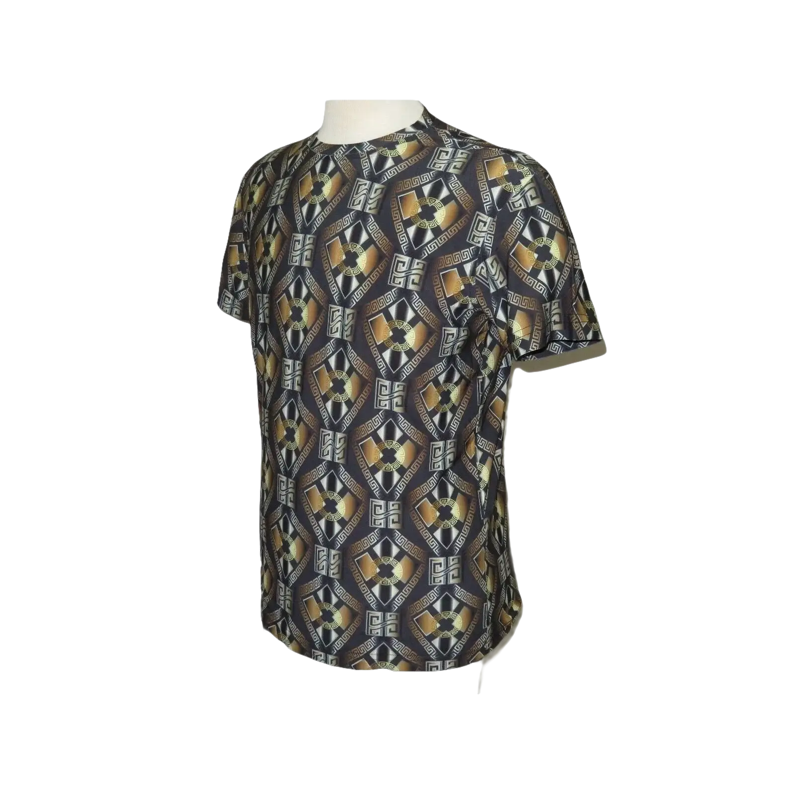 Men Oscar Banks Turkey Party T - Shirt Satin European 1168 - 07 Black Gold Fancy - J.Valintin Men's Wear Legend - 72580