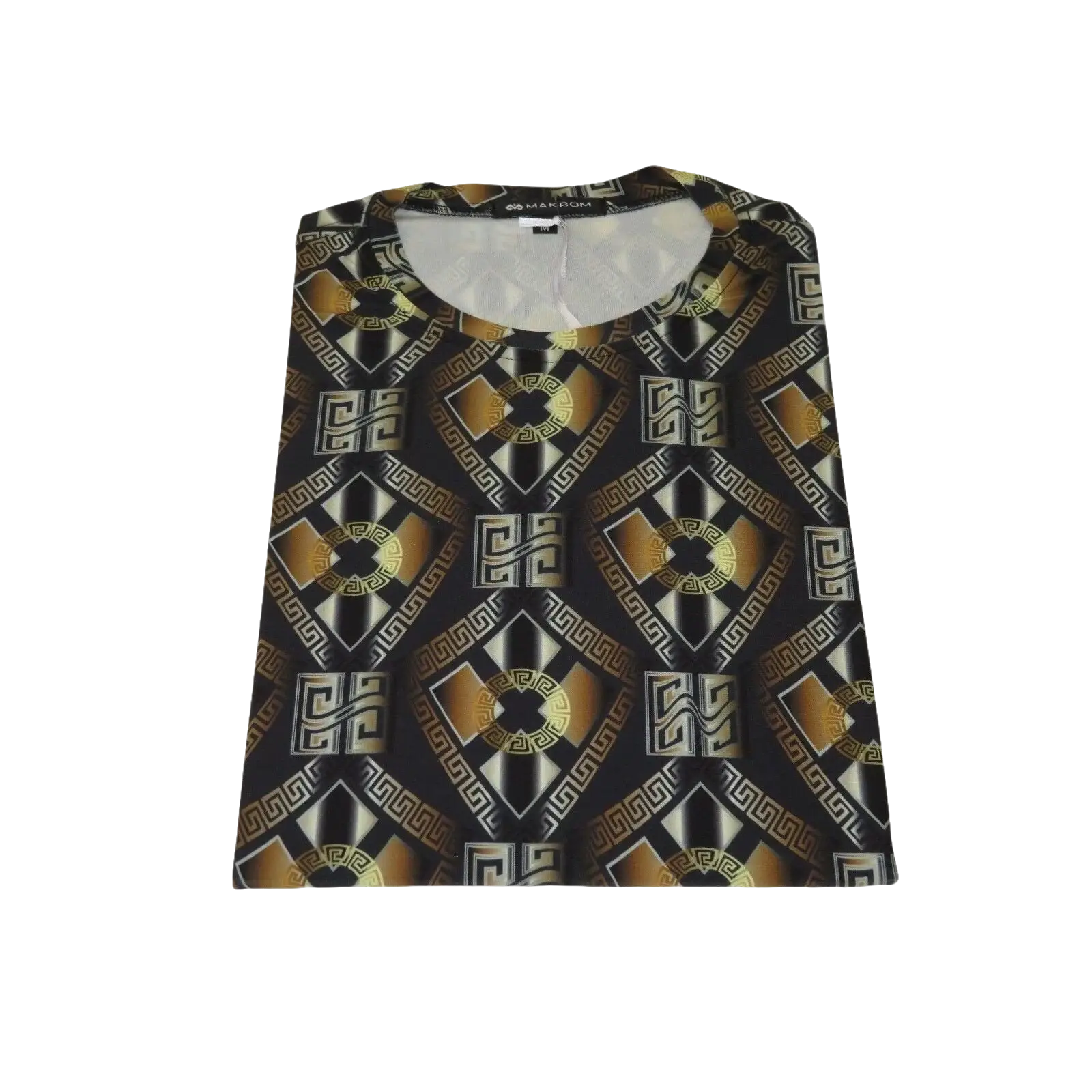 Men Oscar Banks Turkey Party T - Shirt Satin European 1168 - 07 Black Gold Fancy - J.Valintin Men's Wear Legend - 72580