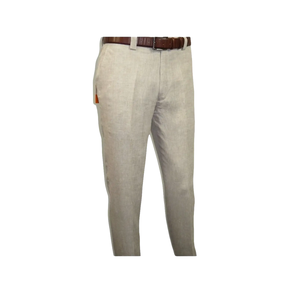 Men Premium 100% Linen Cocktail Suit by INSERCH Breathable and cool SU880 Tan - J.Valintin Men's Wear Legend - 100647