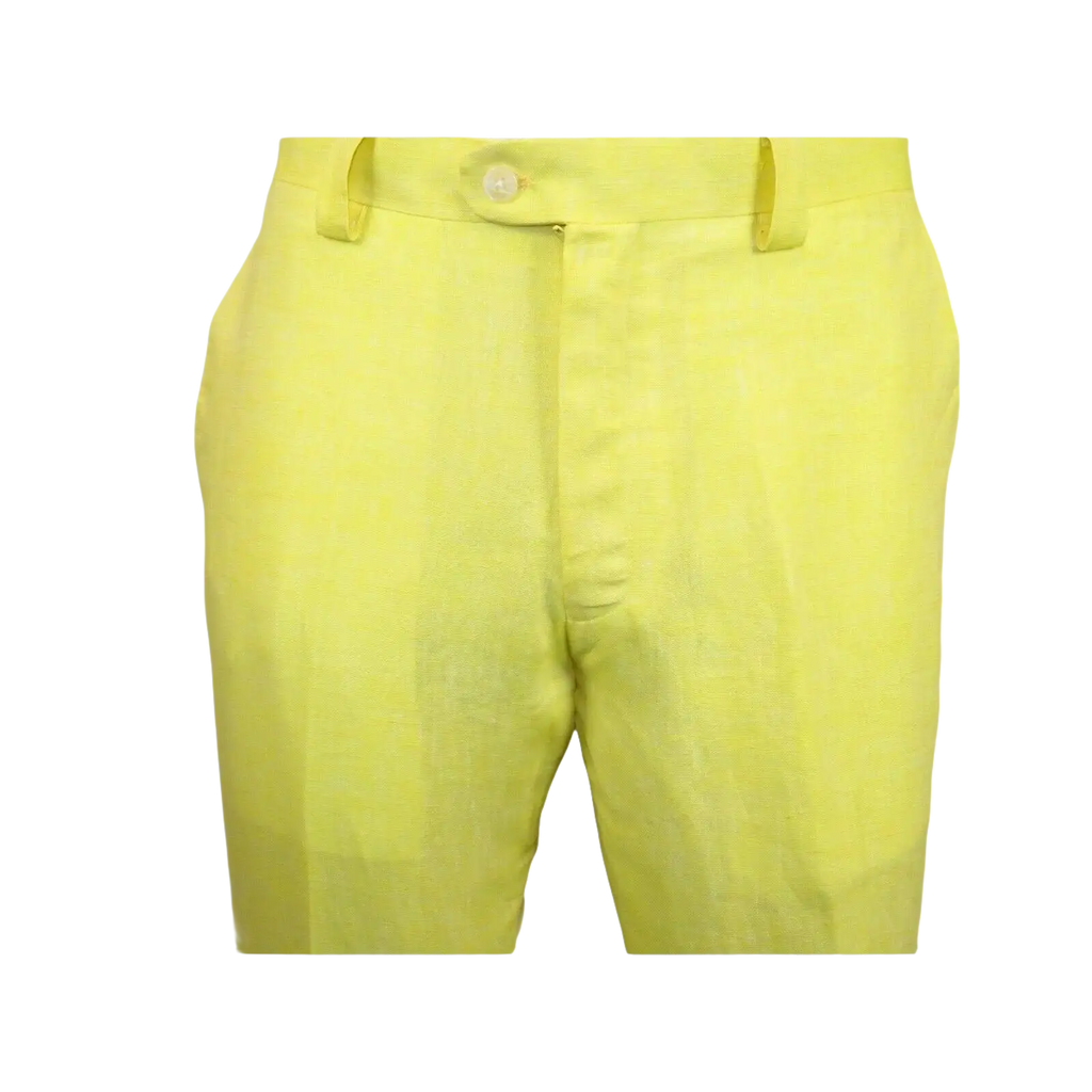 Men Premium 100% Linen Cocktail Suit by INSERCH Breathable and cool SU880 Yellow - J.Valintin Men's Wear Legend - 100654
