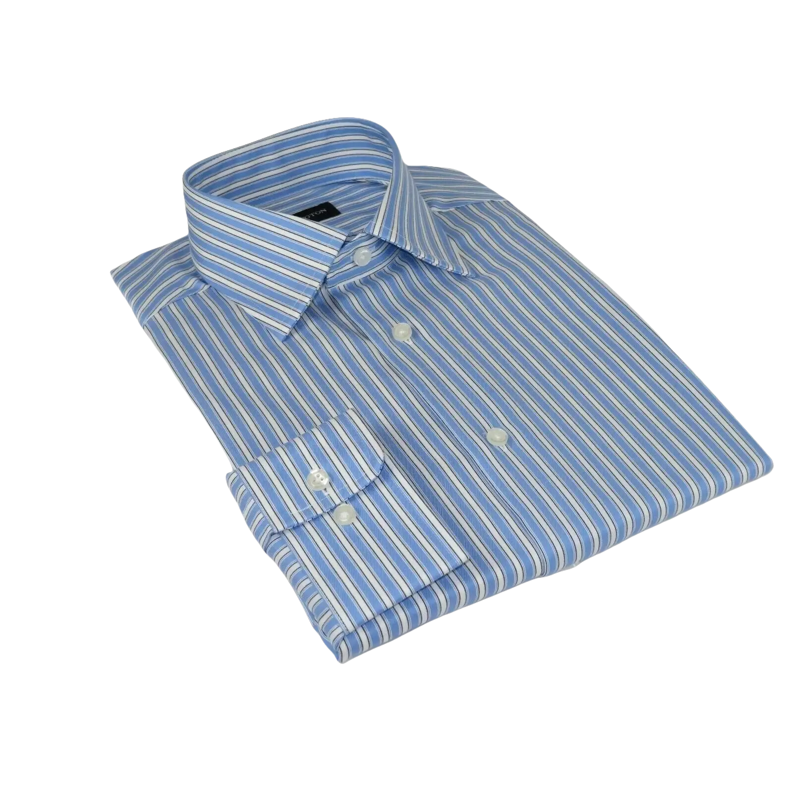 Men Reddington 100% Cotton Dress Sports shirt Regular Modern fit 175 Blue Stripe - J.Valintin Men's Wear Legend - 4420