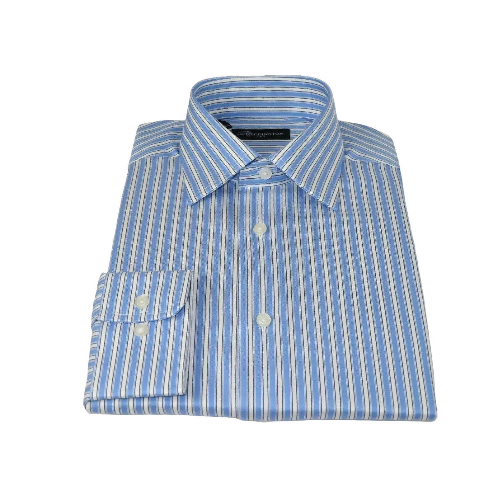Men Reddington 100% Cotton Dress Sports shirt Regular Modern fit 175 Blue Stripe - J.Valintin Men's Wear Legend - 4420