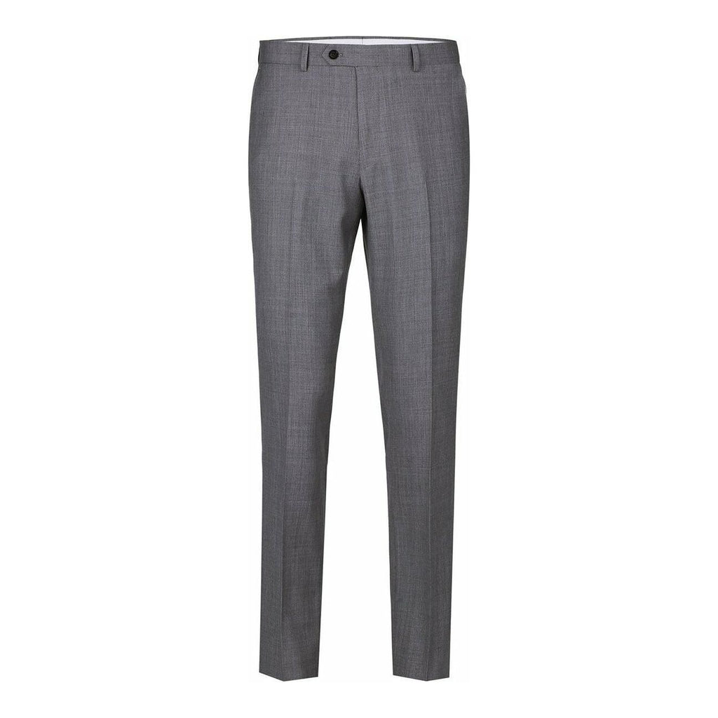 Men Renoir Flat Front Pants 100% Wool Super 140's Classic Fit 508 - 3 Mid gray - J.Valintin Men's Wear Legend - 74341