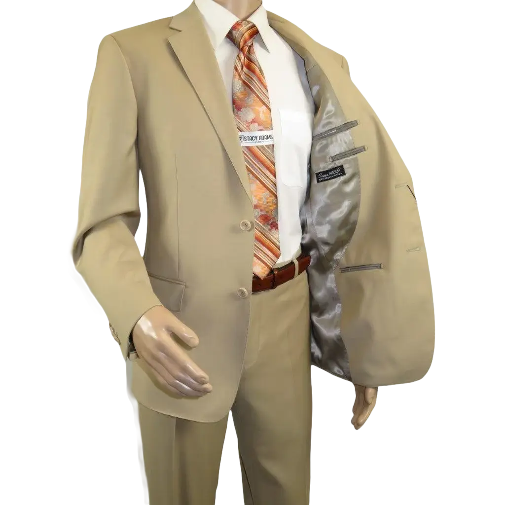 Men Renoir Suit Separate Super 140 Wool Two Button Classic Fit 508 - 4 Beige New - J.Valintin Men's Wear Legend - 96058