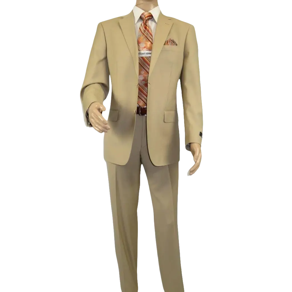 Men Renoir Suit Separate Super 140 Wool Two Button Classic Fit 508 - 4 Beige New - J.Valintin Men's Wear Legend - 96058