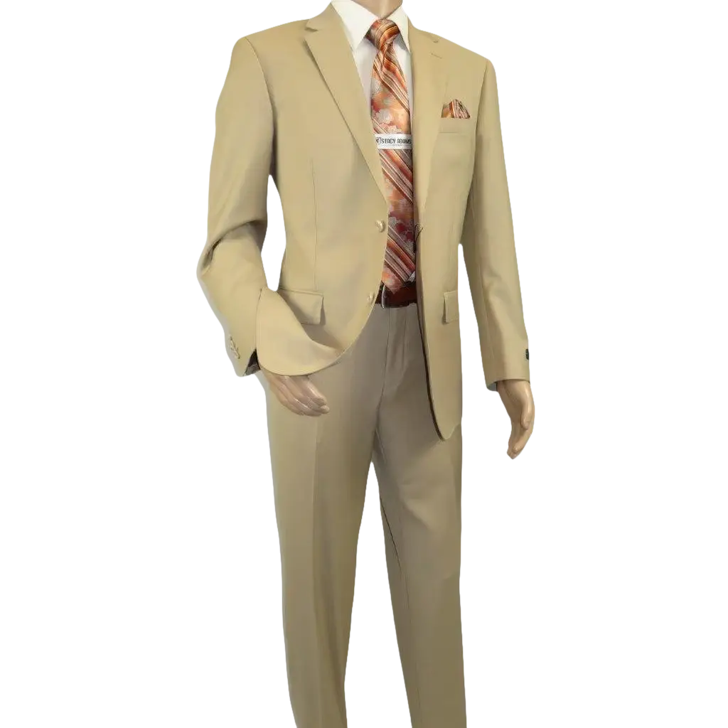 Men Renoir Suit Separate Super 140 Wool Two Button Classic Fit 508 - 4 Beige New - J.Valintin Men's Wear Legend - 96058