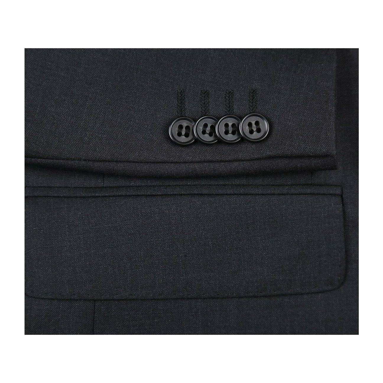 Men Renoir Suit Separate Super 140 Wool Two Button Classic Fit 555 - 3 Charcoal - J.Valintin Men's Wear Legend - 80006