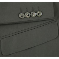 Men RENOIR Suit Seprates Solid 2 Button Business Formal Slim Fit 201 - 10 Olive - J.Valintin Men's Wear Legend - 201 - 10 Olive - 36S