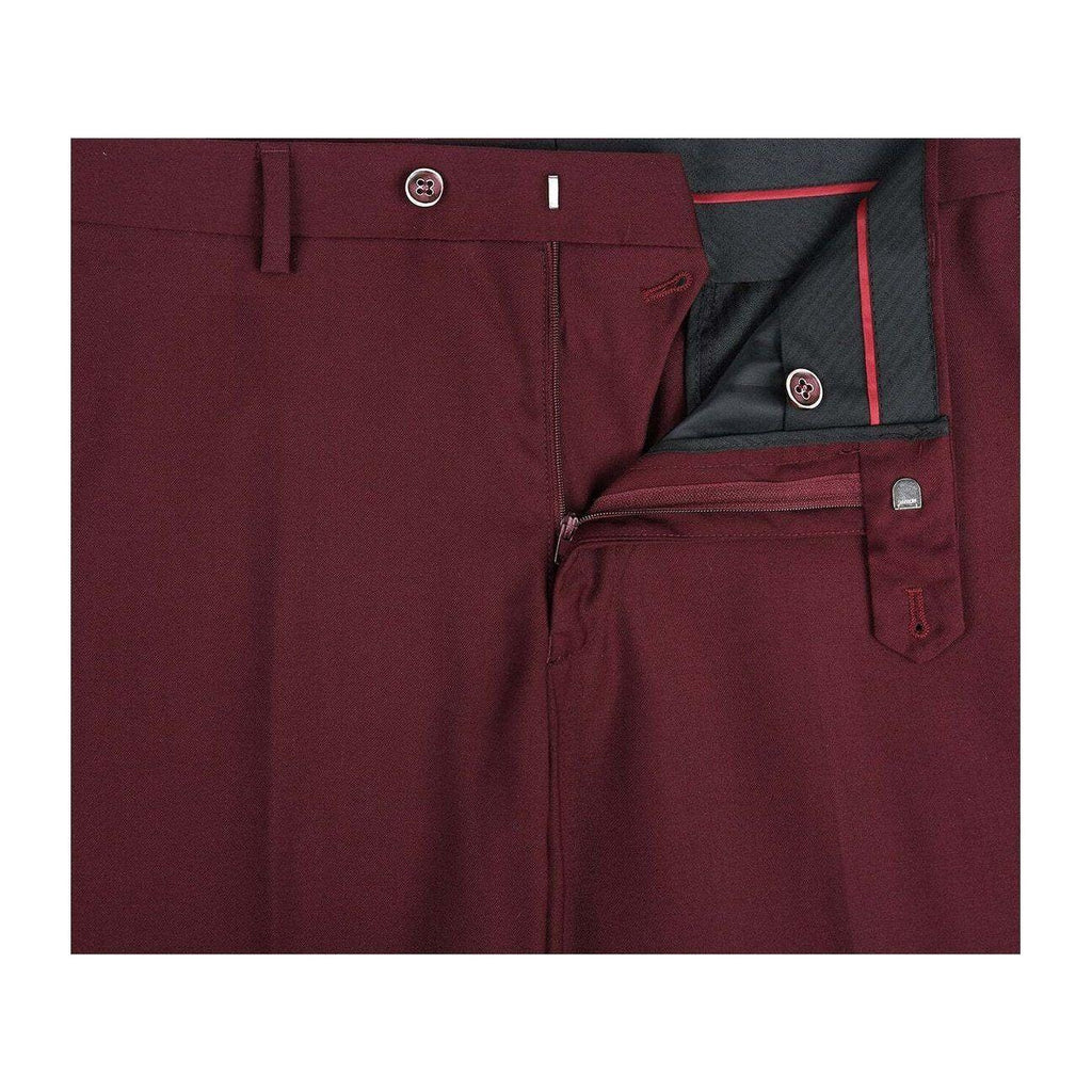 Men RENOIR suit Solid 2 Button Business Formal All Purpose Slim Fit 201 - 8 Wine - J.Valintin Men's Wear Legend - 97525