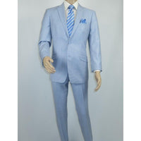 Men RENOIR suit Solid 2 Button Business Formal All Purpose Slim Fit 203 - 9 Blue - J.Valintin Men's Wear Legend - 97617