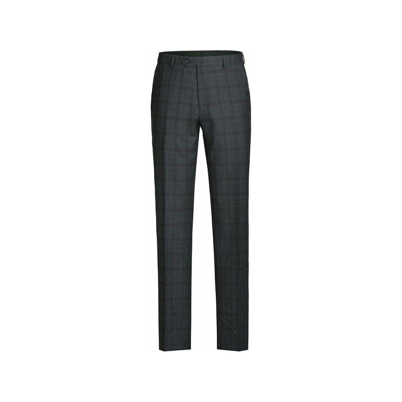 Men Renoir Suit Super 140 Wool Side Vent Classic Fit English Plaid 559 - 2 Gray - J.Valintin Men's Wear Legend - 19036