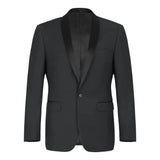 Men Renoir Tuxedo One Button Shawl Satin Lapel Formal Slim Fit 201 - 1 Black - J.Valintin Men's Wear Legend - 201 - 1 Shawl Tux - 36S