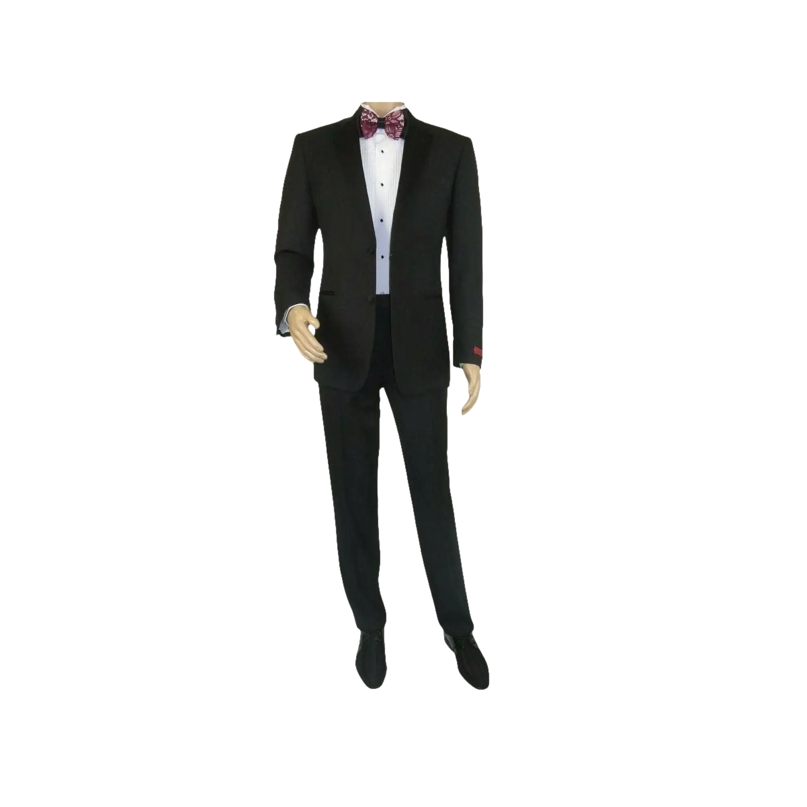 Men Renoir Tuxedo Two Button Notch Formal Satin Lapel Classic Fit 201 - 1 Black - J.Valintin Men's Wear Legend - 21662