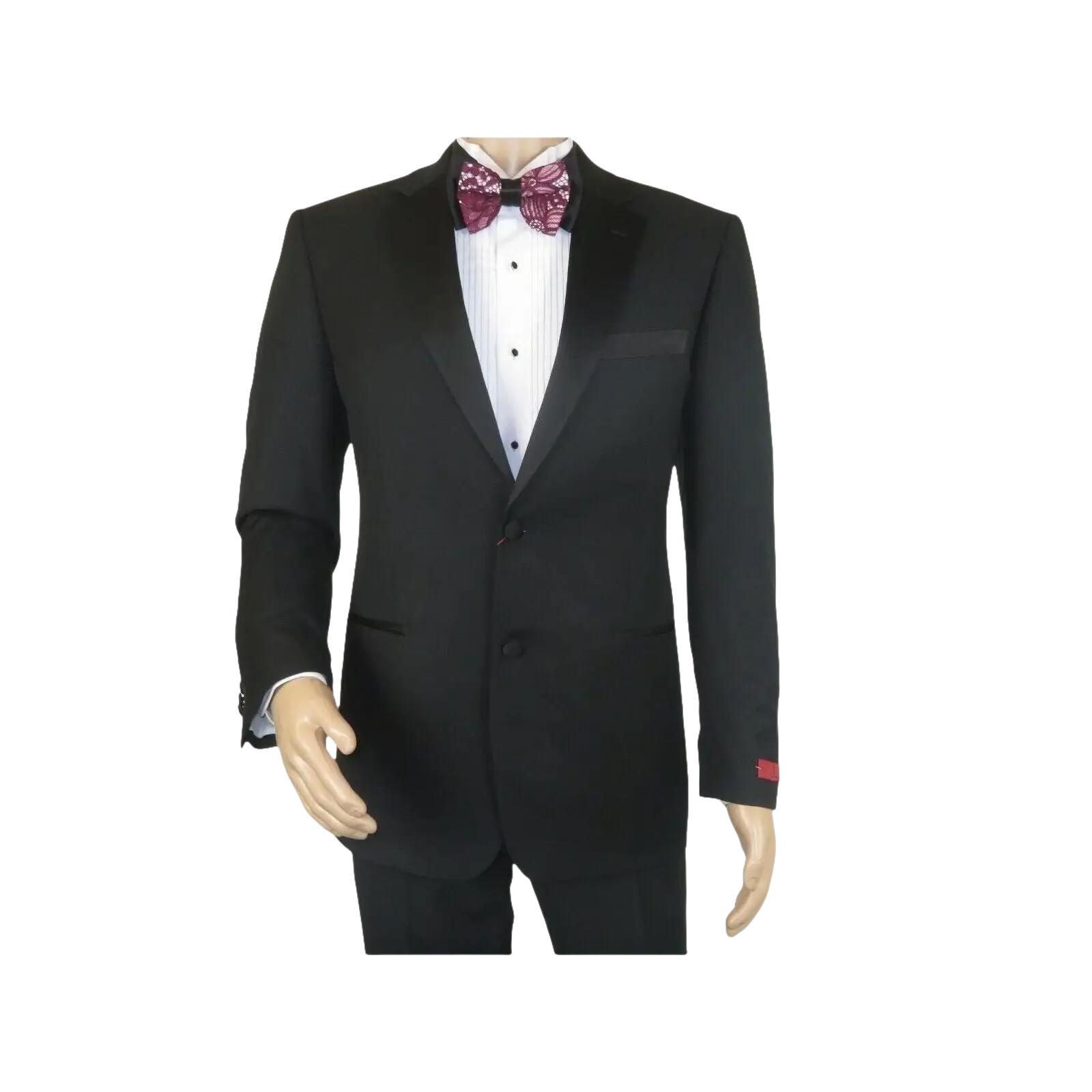 Men Renoir Tuxedo Two Button Notch Formal Satin Lapel Classic Fit 201 - 1 Black - J.Valintin Men's Wear Legend - 21662
