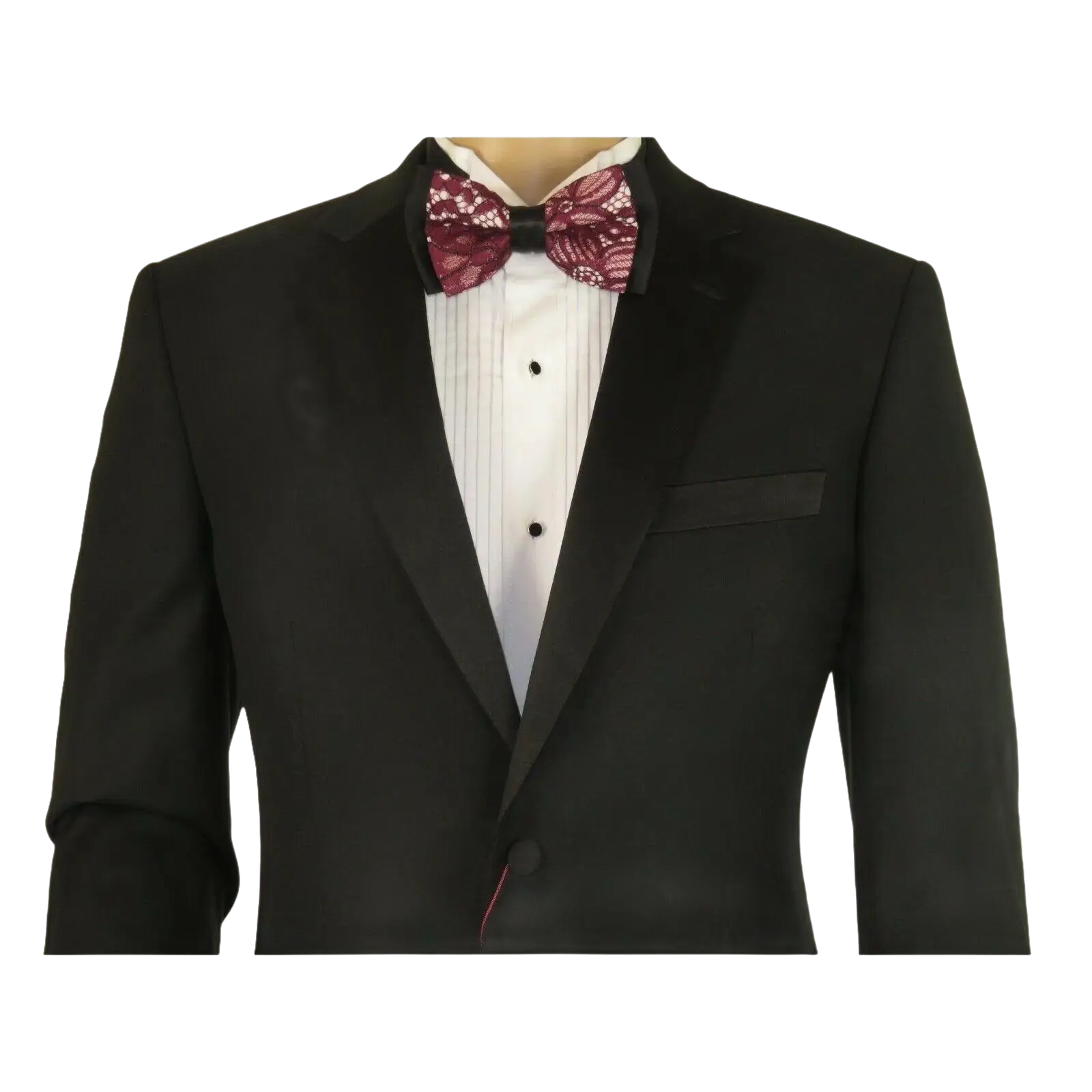 Men Renoir Tuxedo Two Button Notch Formal Satin Lapel Classic Fit 201 - 1 Black - J.Valintin Men's Wear Legend - 21662