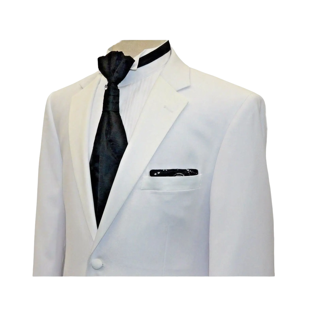 Men Renoir Tuxedo Two Button Notch Formal with Satin Lapel trims 201 - 6 White - J.Valintin Men's Wear Legend - 21682