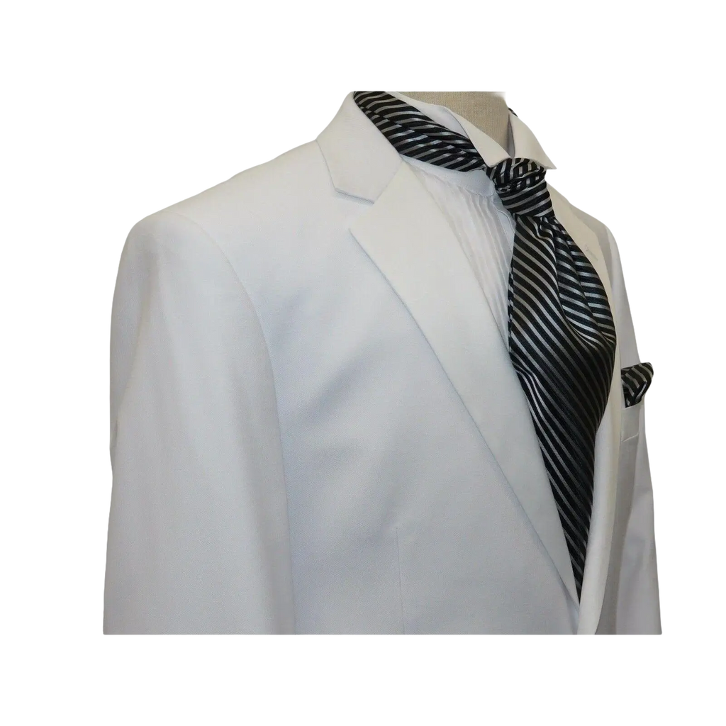 Men Renoir Tuxedo Two Button Notch Formal with Satin Lapel trims 201 - 6 White - J.Valintin Men's Wear Legend - 21682