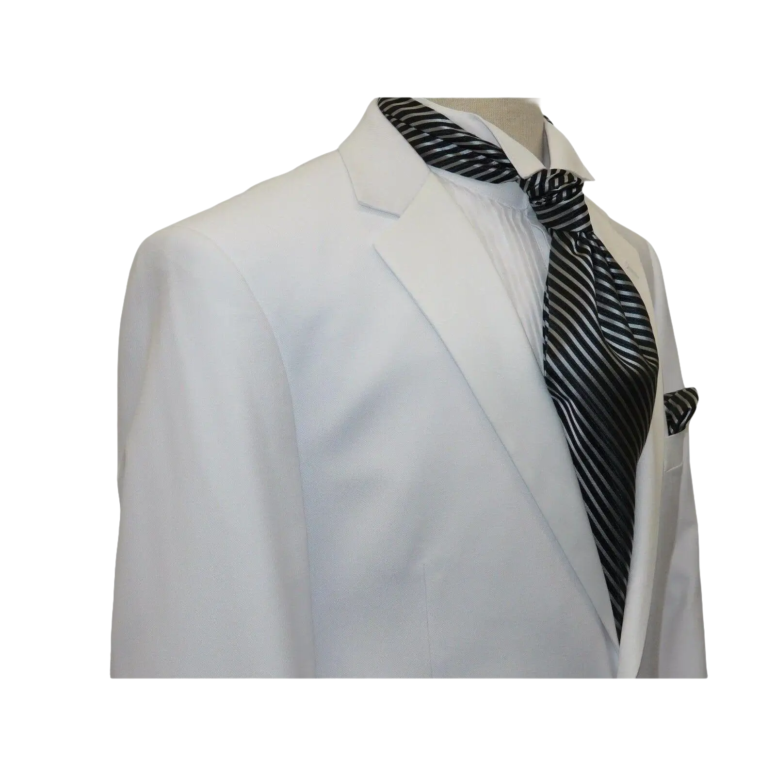 Men Renoir Tuxedo Two Button Notch Formal with Satin Lapel trims 201 - 6 White - J.Valintin Men's Wear Legend - 21682