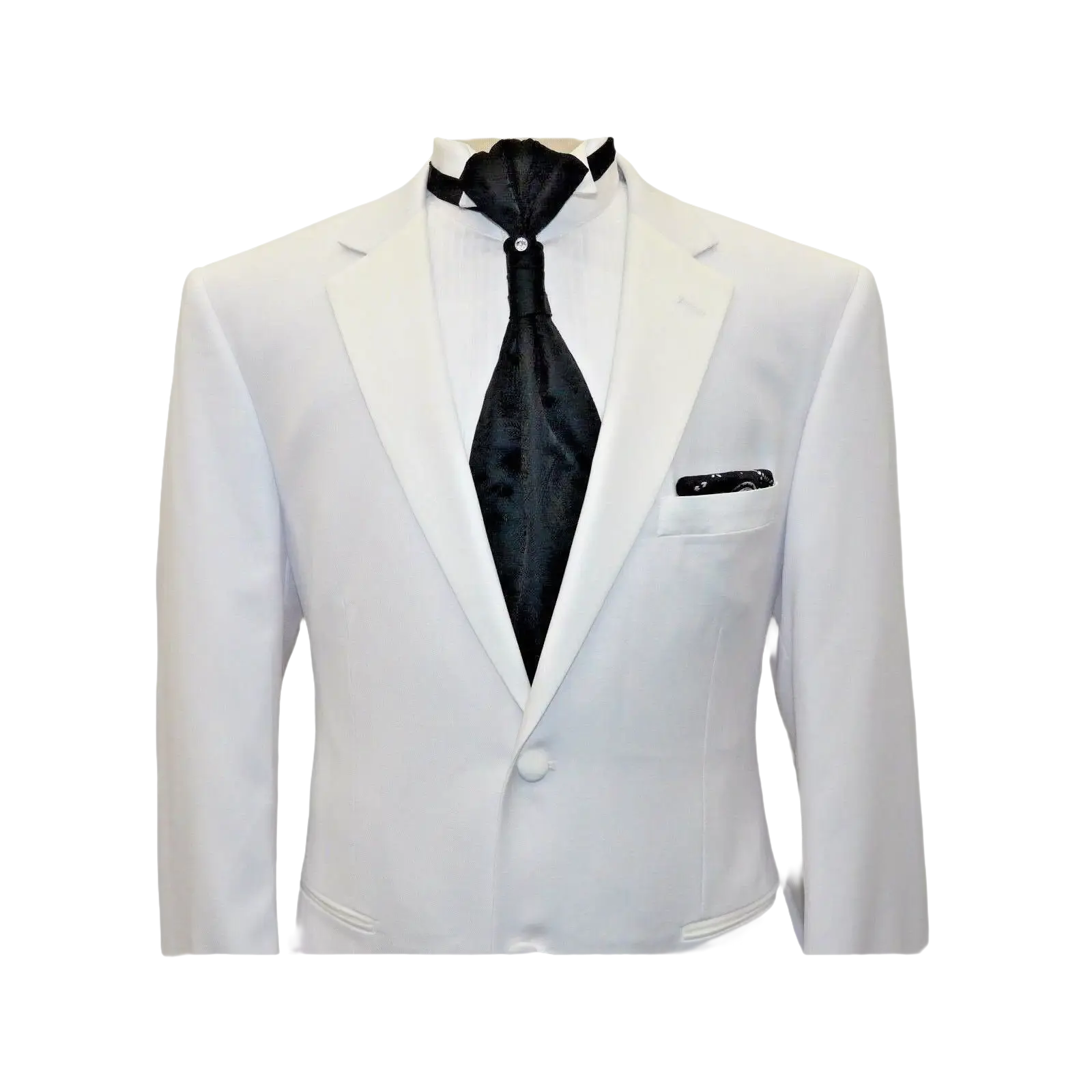 Men Renoir Tuxedo Two Button Notch Formal with Satin Lapel trims 201 - 6 White - J.Valintin Men's Wear Legend - 21682