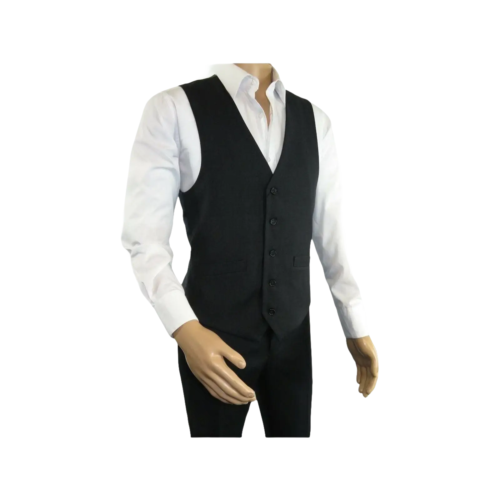 Men RENOIR Vest Wool 140 Adjustable ,V - Neck 2 Pocket Fully lined 555 - 3 Charcoal - J.Valintin Men's Wear Legend - 80089