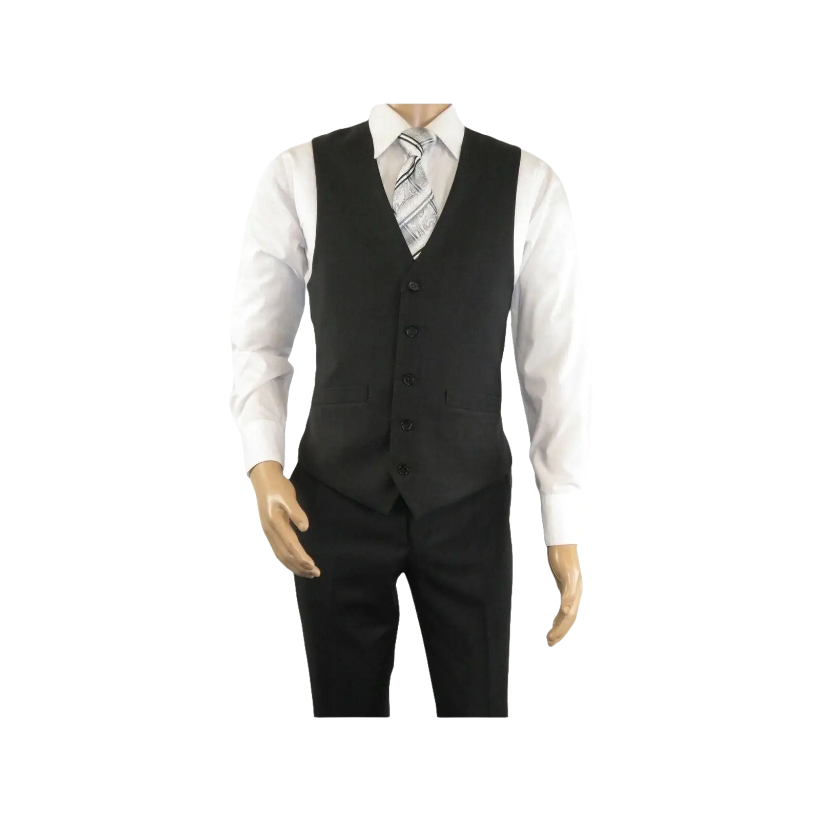 Men RENOIR Vest Wool 140 Adjustable ,V - Neck 2 Pocket Fully lined 555 - 3 Charcoal - J.Valintin Men's Wear Legend - 80089