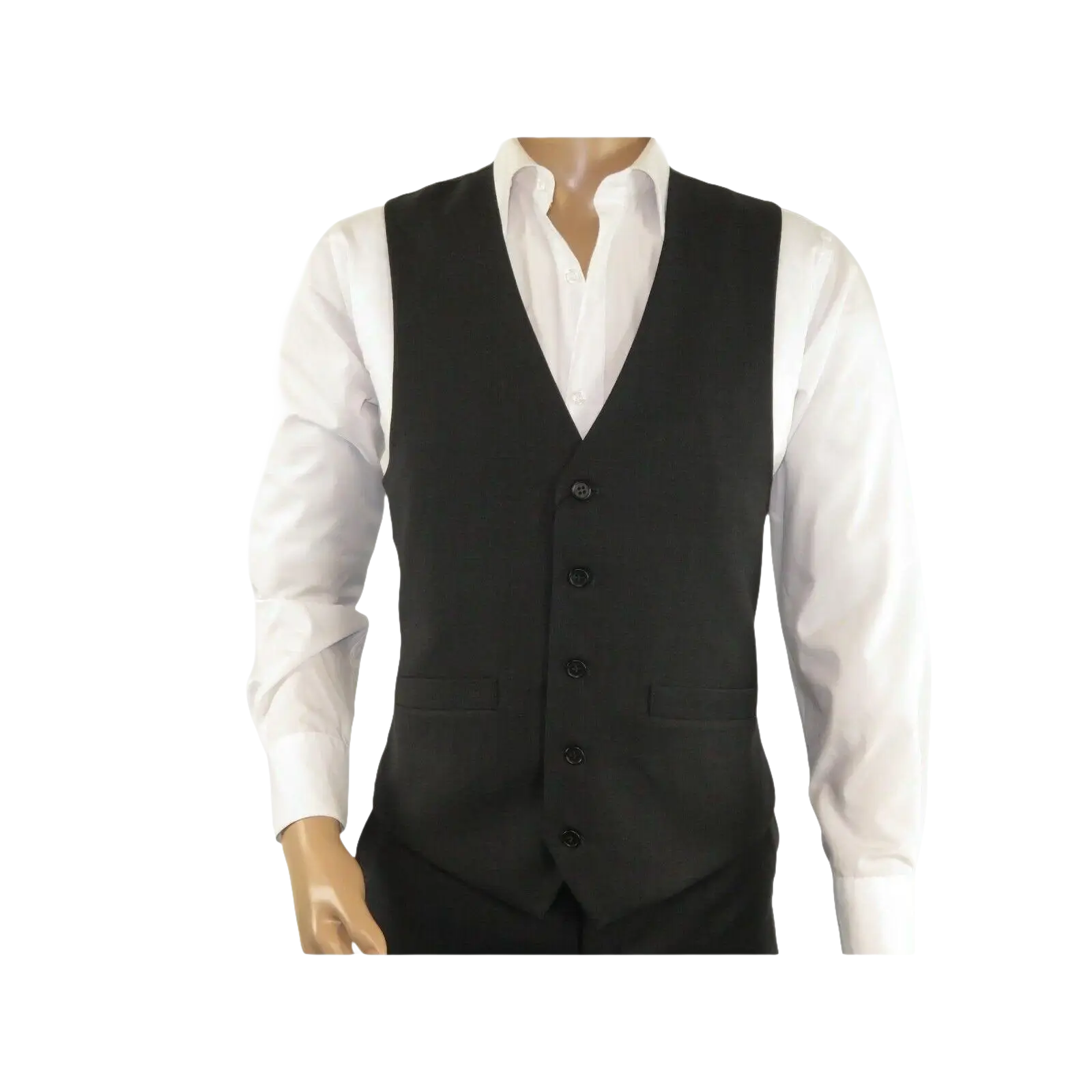 Men RENOIR Vest Wool 140 Adjustable ,V - Neck 2 Pocket Fully lined 555 - 3 Charcoal - J.Valintin Men's Wear Legend - 80089